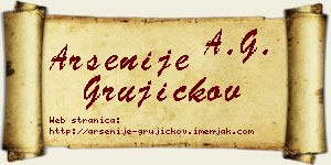 Arsenije Grujičkov vizit kartica